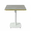 Gold Aluminium Edge HPL Laminate Tabletop in Blue Mist Quartz Complete Table with White Cavallo 450 Table Base
