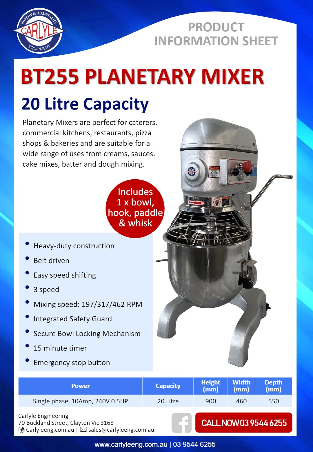 Carlyle BT255-20 - Planetary Mixer