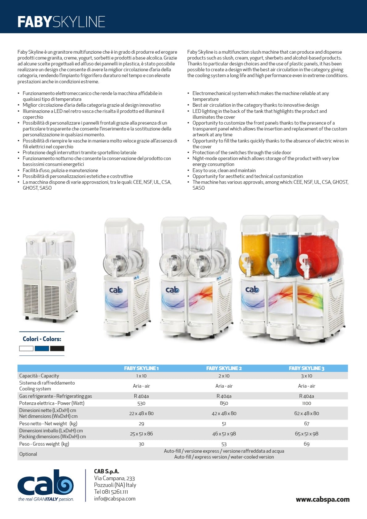 CAB Faby Skyline 3 Express - Slushie Machine