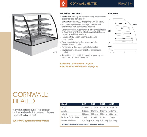 Festive Cornwall Heated 1200 - Hot Food Display