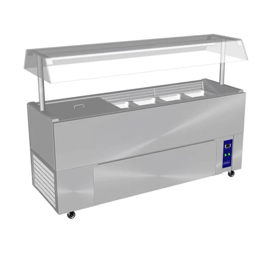 Culinaire CR.IB.CLCBF.GCF.8 - Mobile Refrigerated Island Buffet With Perspex Gantry