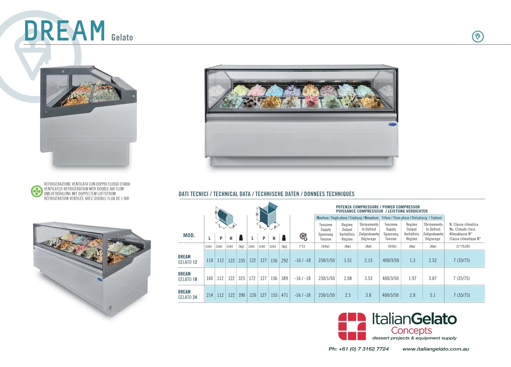 Italproget Dream 12 - Gelato Display Freezer
