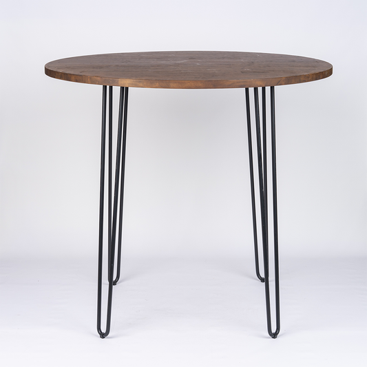 Round Table Top Complete Bar Table with Hairpin Legs