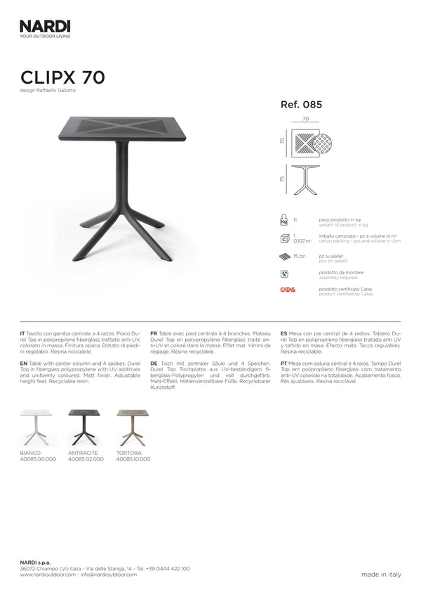 Nardi Clip X 70 Outdoor Resin Table
