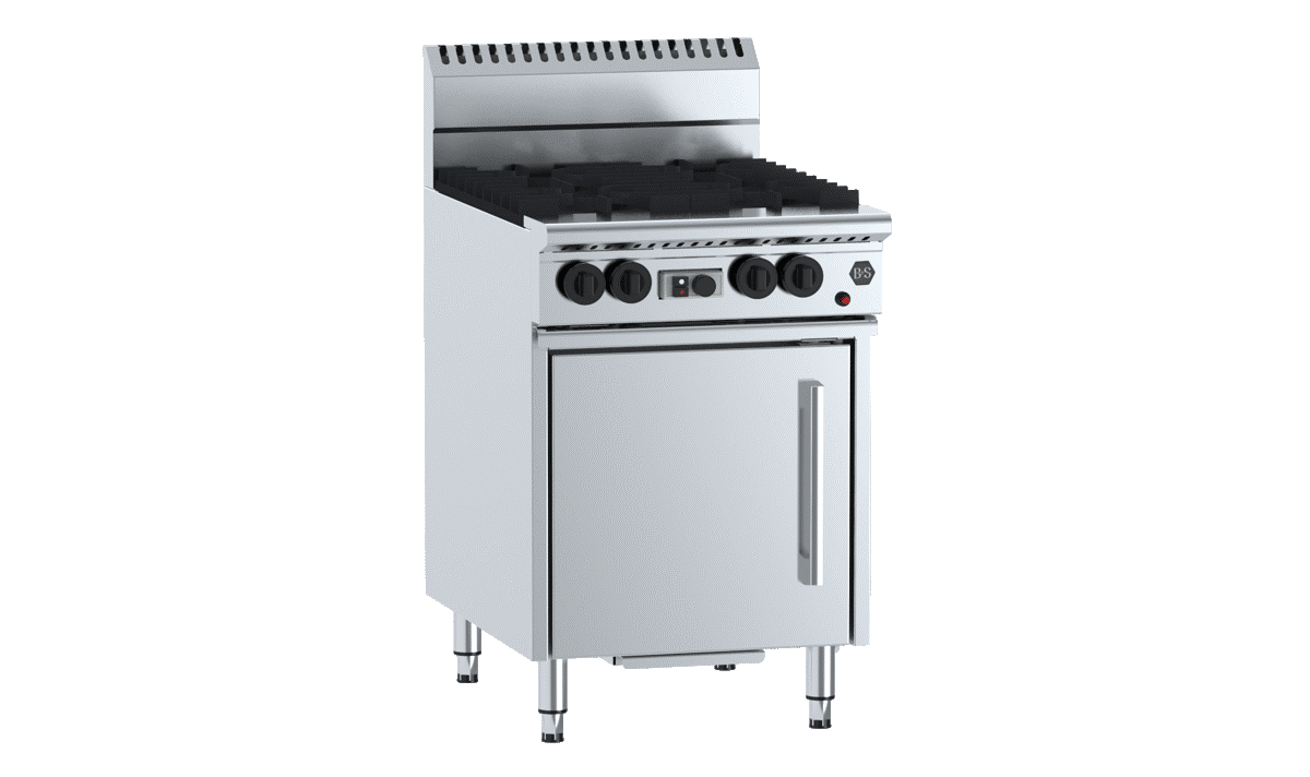 B&S OV-SB4-NG Black Series 4 Burner Range Oven