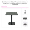 Black Aluminium Edge HPL Laminate Tabletop in Smokestone Complete Table with White Cavallo 450 Table Base