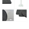 Black Aluminium Edge HPL Laminate Tabletop in Smokestone Complete Table with White Cavallo 450 Table Base