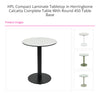 HPL Herringbone Calcatta Compact Laminate Table with Black Round 450 Base