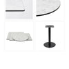 HPL Herringbone Calcatta Compact Laminate Table with Black Round 450 Base
