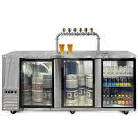 Kegs Off Tap KegMaster Super Deluxe Triple Door Kegerator - Under Counter Keg Fridge