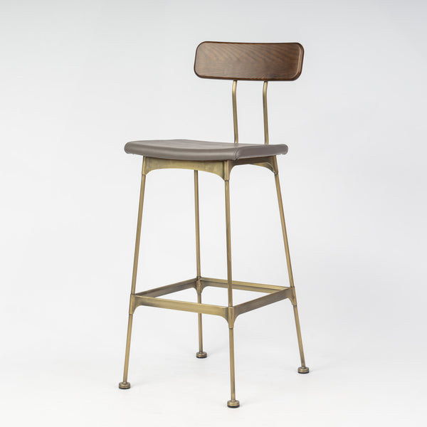 Mali Bar Stool Upholstered With Bronze Frame