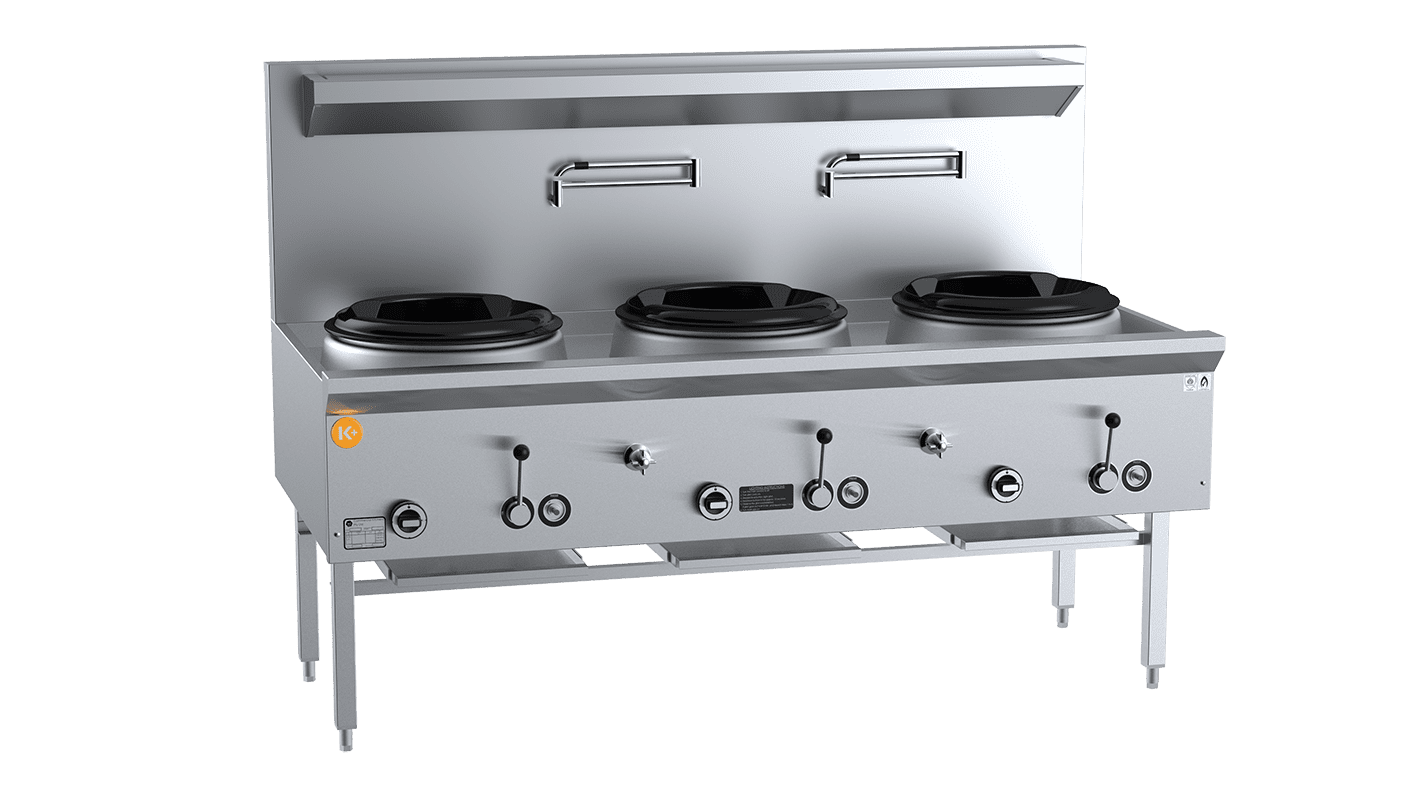 B+S K+ UFWWK-3 - Three Hole Waterless Wok Table