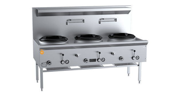 B+S K+ UFWWK-3 - Three Hole Waterless Wok Table